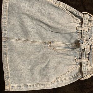Tie Front Jean Skirt